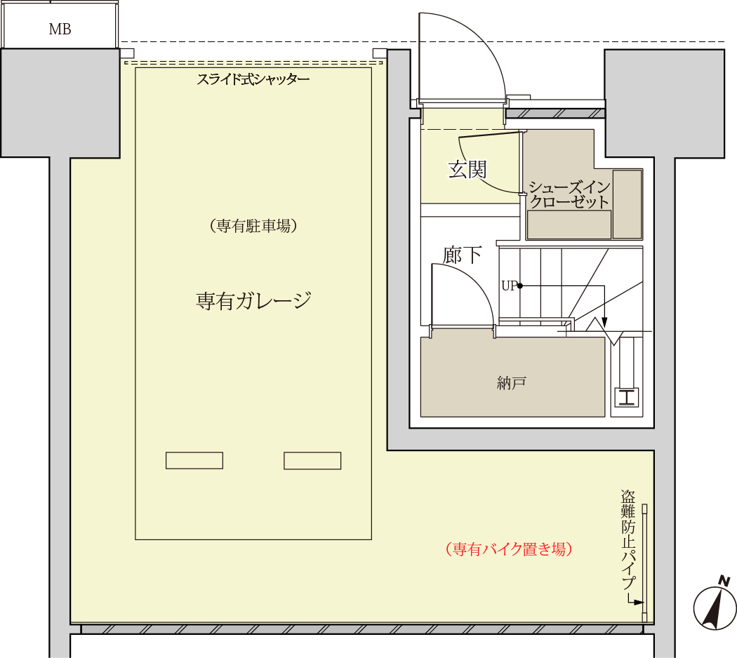 G1タイプ1Fガレージ平面図